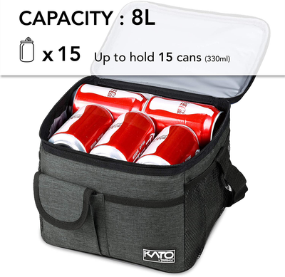 Insulated Lunch Box for Women Men, Leakproof Thermal Reusable Lunch Bag with 4 Pockets for Adult & Kids, Lunch Bag Cooler Tote for Office Work by Tirrinia, Black