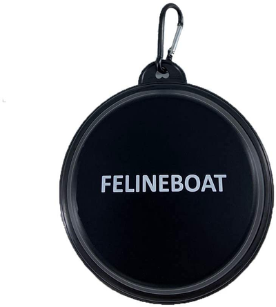 FELINEBOAT Collapsible Pet Bowl, Premium Quality Food Grade Silicone, No Plastic Rim, Food Safe, Small Travel Bowl