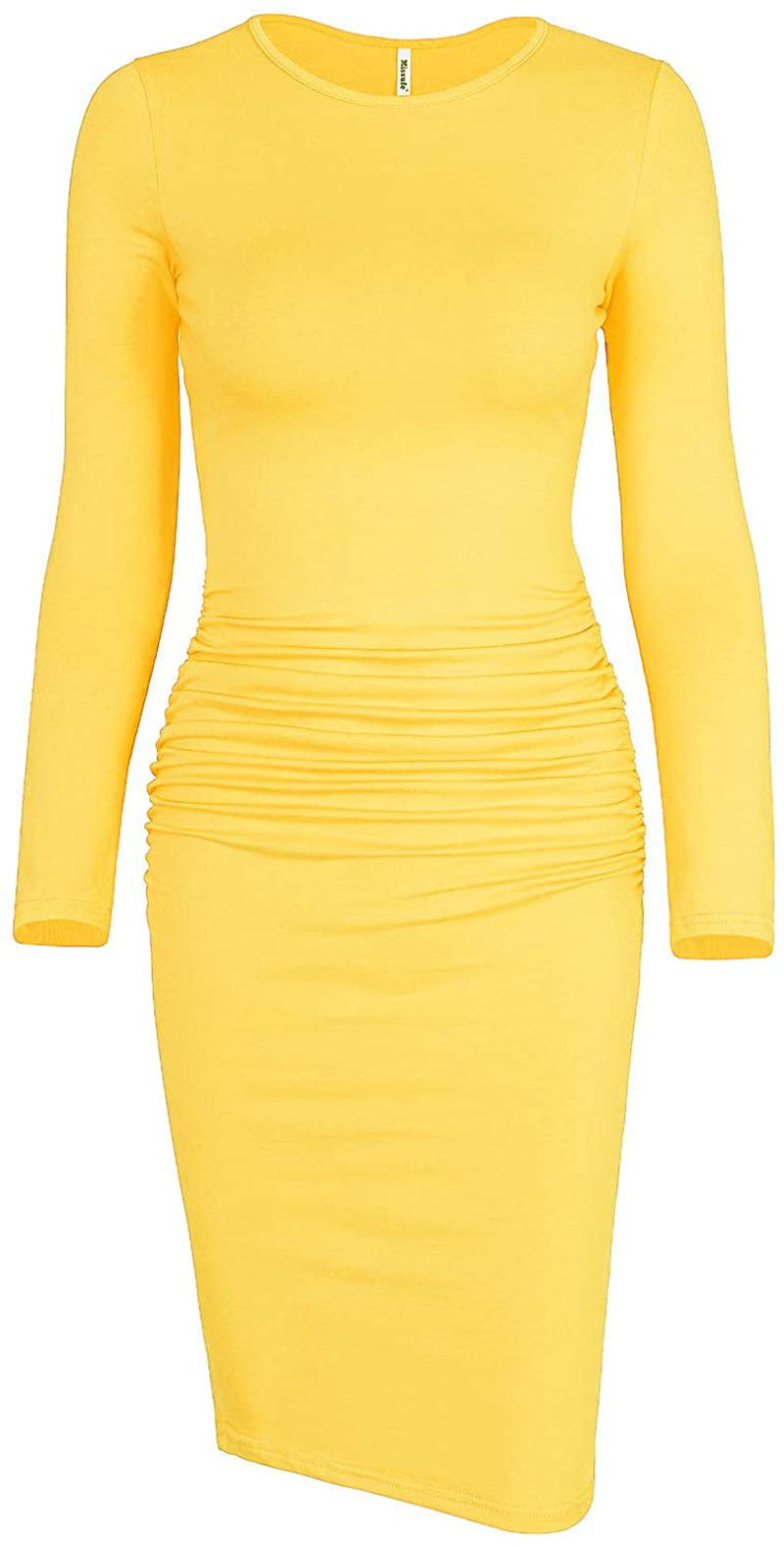 missufe bodycon dress Missufe Women's Crew Neck Long Sleeve Ruched Knee Length Bodycon Casual Dress 2025 Fitted Sundress (Army Green, X-Small) at Amazon Women's Clothing store