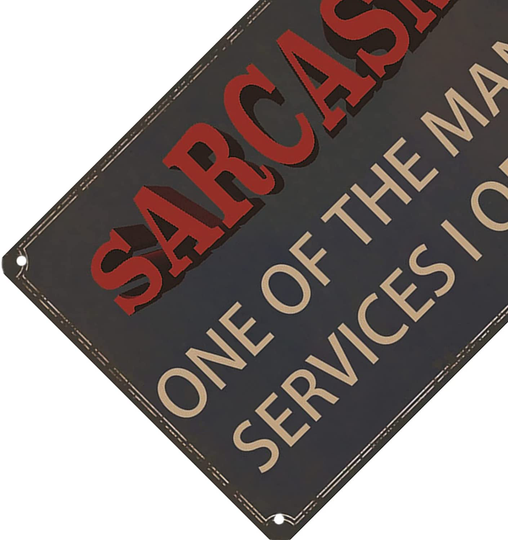 VSIIKO Funny Sarcastic Metal Signs for Garage， Man Cave Bar Personalized Signs Home Sign Wall Decor Gifts for Men Sarcasm One of The Many Services I Offer