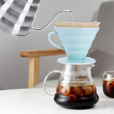 Pour Over Coffee Maker Set - Includes Coffee Carafe Pour Over Coffee Kettle with Thermometer (1.2L up to 40 oz.), V60 Paper Coffee Filter, Coffee Dripper and Coffee Server