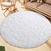 ULTRUG Fluffy Round Rug for Kids Room, Soft Circle Area Rugs for Girls Bedroom, Cute Princess Castle Nursery Rug Shaggy Circular Carpet for Teens Girls Baby Bedroom Home Decor, 4 x 4 Feet Hot Pink