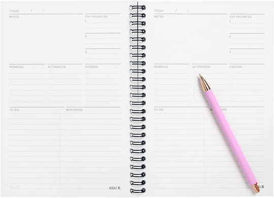 A5 Spiral Daily Planner Journal Undated Daily Plans Layout 120 Pages