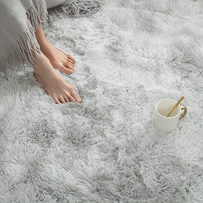 Soft Shag Faux Fur 3x5 Area Rug Warm Floor Rugs for Bedroom Living Room,Non-Slip Plush Fluffy Comfy Furry Fur Rugs Babys Care Crawling Carpet Black