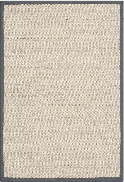 Safavieh Natural Fiber Collection NF143D Border Sisal Accent Rug, 2'6" x 4', Marble / Dark Grey