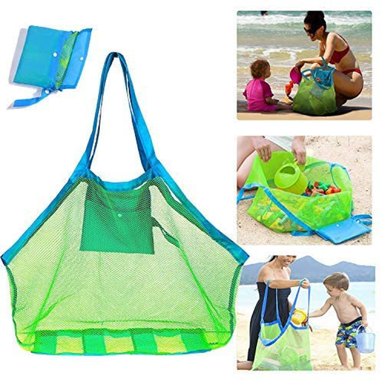 SupMLC Mesh Beach Bag Extra Large Beach Bags and Totes Tote Backpack Toys Towels Sand Away For Holding Beach Toys Children' Toys Market Grocery Picnic Tote
