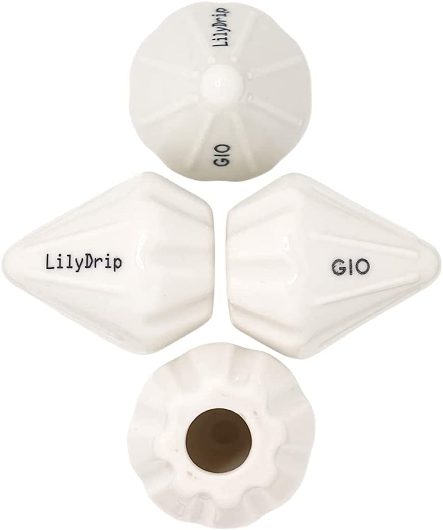 LilyDrip Ceramic Pour Over Coffee Maker Set Makes Coffee Taste Better, Hand Drip Coffee Maker Brews More Evenly with Better Extraction, Coffee Dripper Set Improves Flow Rate, Fits V60, Origami - GIO