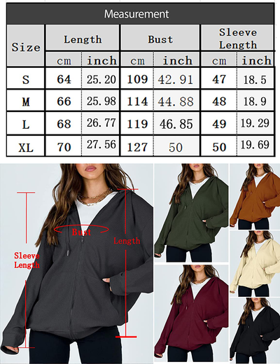 Cowasto Women's Casual Zip Up Hoodie Jacket Long Sleeve Waffle Hooded Sweatshirt With Pockets