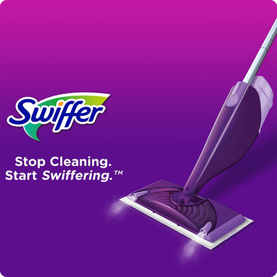 Swiffer WetJet Hardwood and Floor Spray Mop Cleaner Starter Kit, Includes: 1 Power Mop, 10 Pads, Cleaning Solution, Batteries