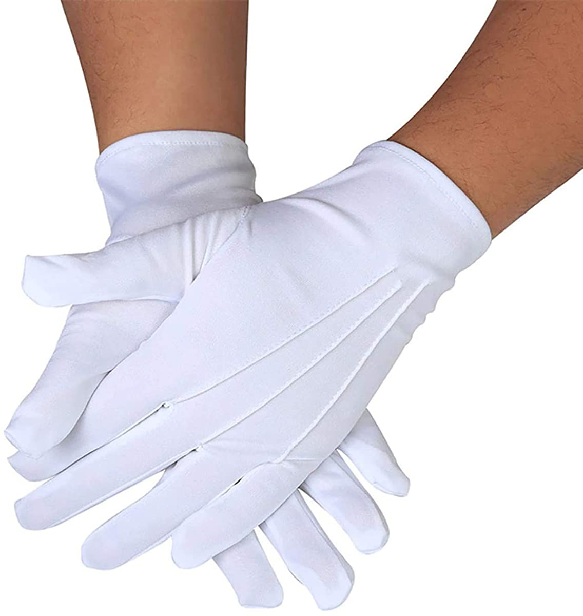 KuFit Parade Honor Guard Finger White Mittens Hands Protector Formal Gloves