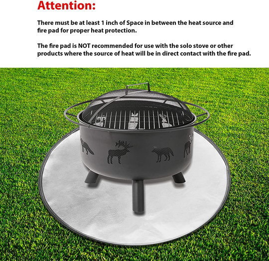 32'' Fireproof Mat for Outdoor Patio and Deck Protection | Fire Pit Fire Resistant Protective Floor or Ground Cover | BBQ Grill Mat with Fire Retardant Material to Protect Wood Decking and Porch