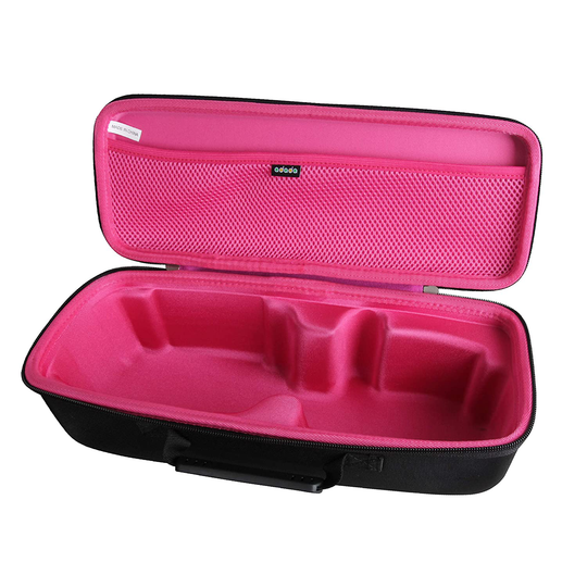 Adada Hard Case for Revlon One-Step Hair Dryer And Volumizer Hot Air Brush (Black+Rosy)