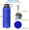 Water Bottle - 24/32/40 oz Water Bottle with Straw, Double Wall Vacuum Stainless Steel Water Bottle with 3 Option Lid Keeps Hot or Cold, Leak Proof Sports Water Bottle for Camping Travel, Office and Outdoor