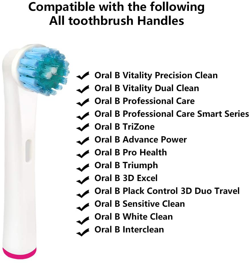4 or 8 Pack Replacement Toothbrush Heads - Compatible with Oral-B Braun Electric Toothbrush