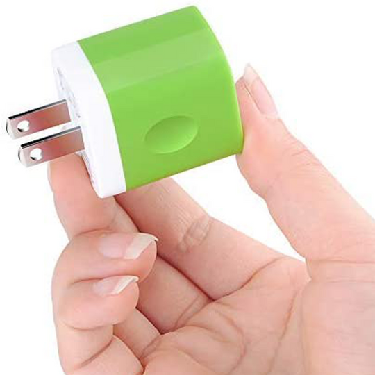 3 Pack Multi-Color 1AMP Ailkin 2-Port USB Wall Charger Replacement Cubes 