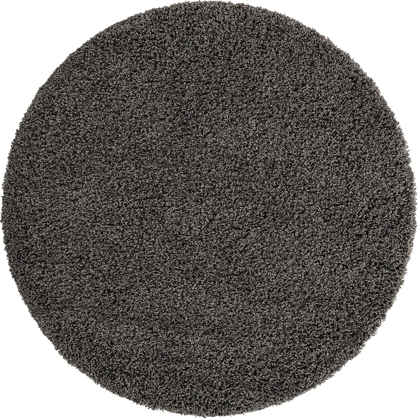 Unique Loom Solo Solid Shag Collection Area Modern Plush Rug Lush & Soft, 5', Graphite Gray