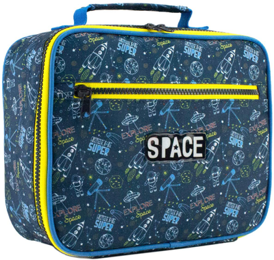 Kids Lunch Box Insulated Back to School Reusable Tote Lunch Bag for Girls and Boys Blue Space