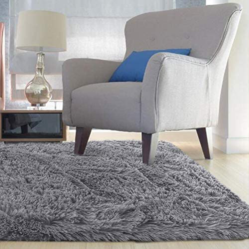 3x5 Feet, Gray WochiTV Ultra Soft Fluffy Modern Area Rug Non-Slip Plush Machine Washable Rug Living Room Bedroom Floor Carpet Kids Baby Nursery Decor Rug