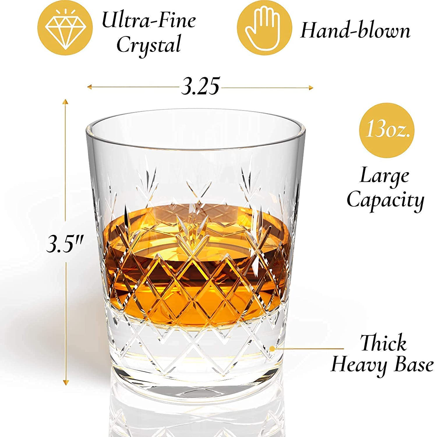 Anniversary Gi fts for Him I Anniversary for Husband - Whiskey Glass Set - 'To My Husband' I Wedding Anniversary Gift from Wife I Flamed Wood Case, 2 Hand-Cut Crystal Glasses, & Cooling Stones