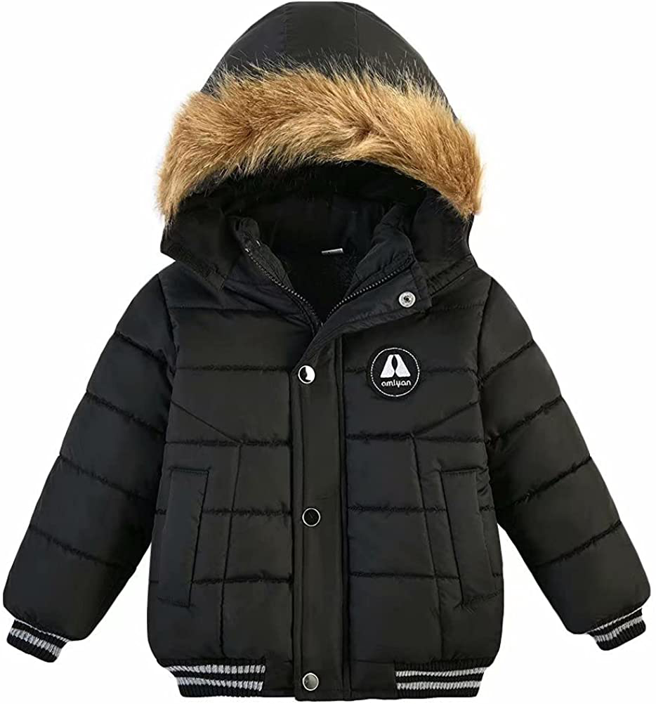 Baby Boys Girls Winter Thick Hooded Down Jacket Warm Snow Jacket Winter Outdoor Coat 1-6 Years