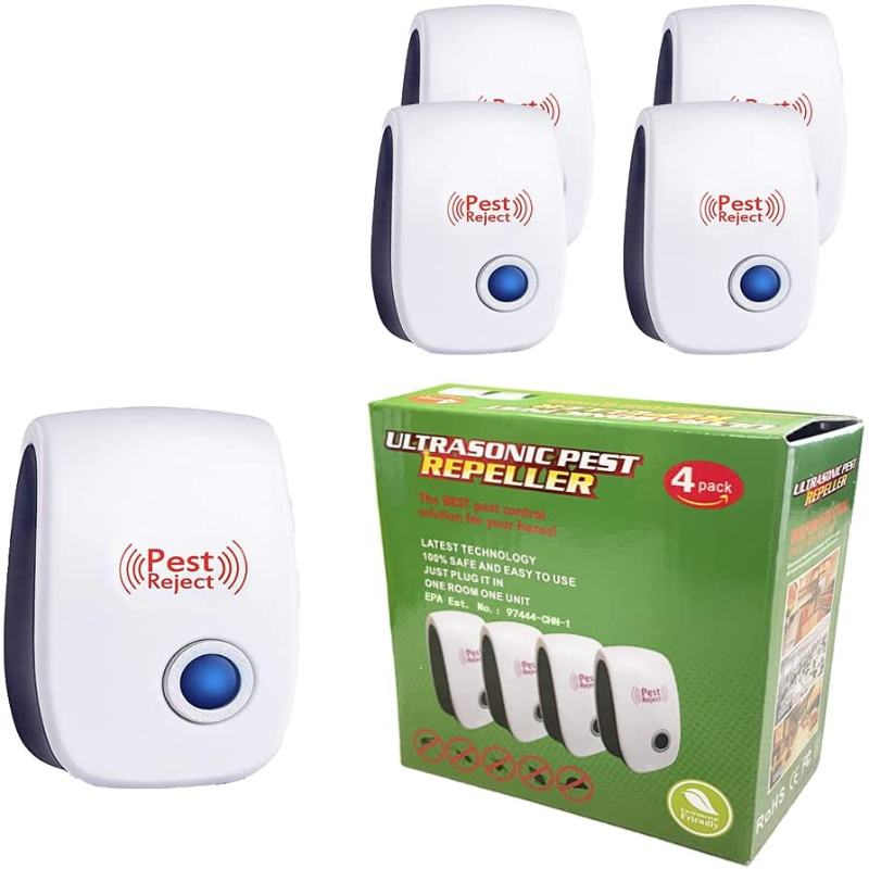 4 Pack Electronic Pest Repeller - Mice, Ants, Cockroaches, Mosquitoes and More
