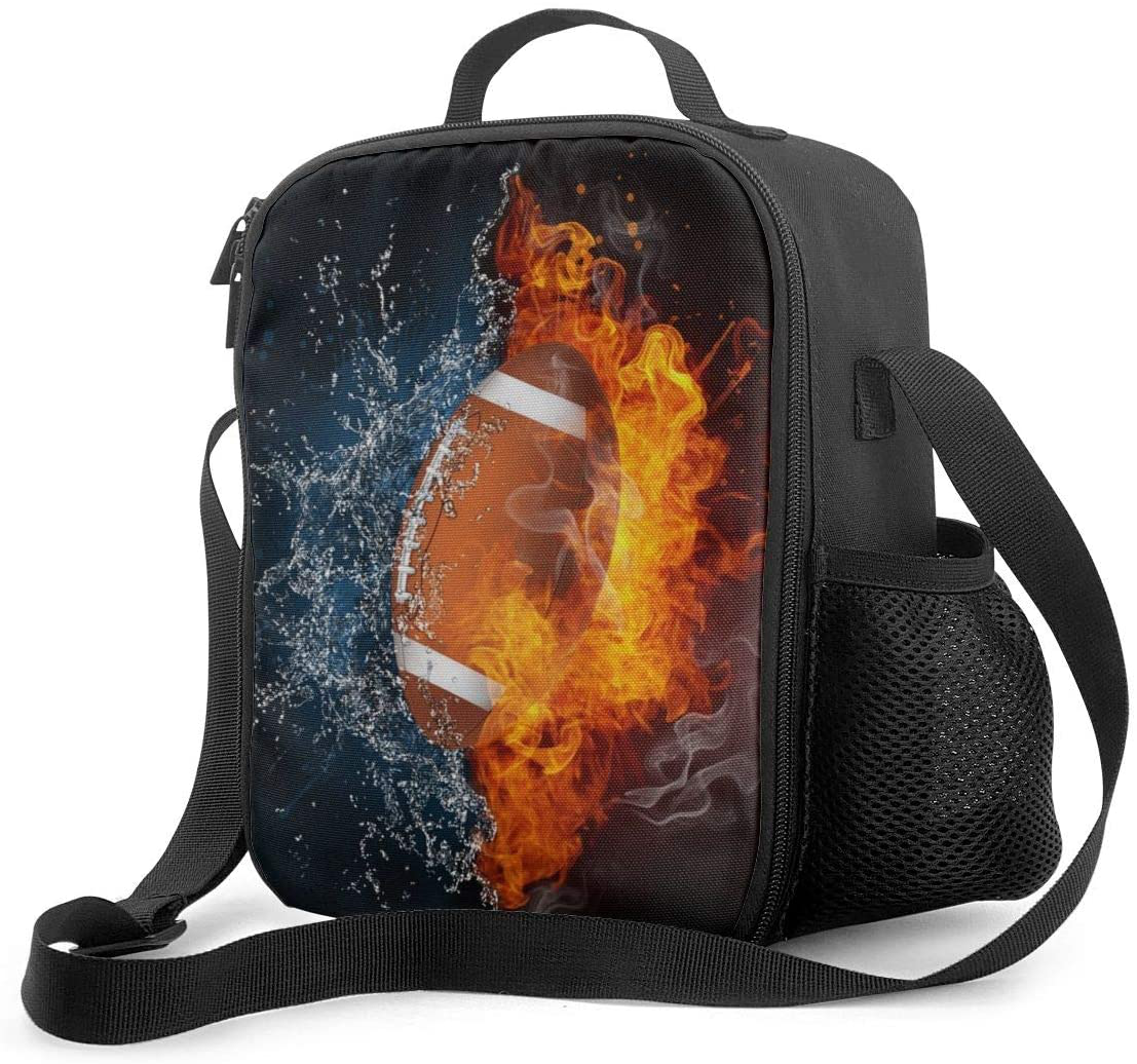 Holder Insulated Cooler Reusable Ice Packs For School Lunch Boxes Lunch Tote Food Storage Bag Ice Fire Football Basketball Boys Girls