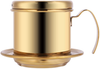 Stainless Steel Drip Coffee Filter Maker Vietnamese Style Drip Coffee Pot Infuser Ideal for on the Go/home (Gold)