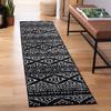 Safavieh Tulum Collection TUL272Z Moroccan Boho Tribal Non-Shedding Stain Resistant Living Room Bedroom Runner, 2' x 9' , Black / Ivory