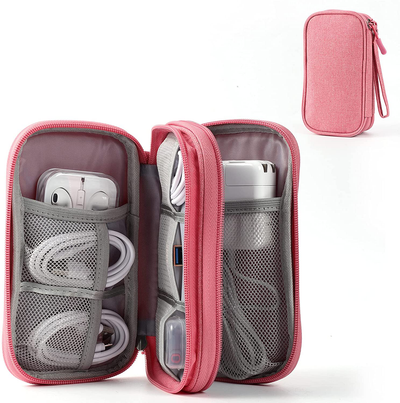 Electronic Organizer Pouch Bag, 3 Compartments Travel Cable Organizer Bag Pouch Portable Electronic Phone Accessories Storage Multifunctional Case for Cable, Cord, Charger, Hard Drive, Earphone