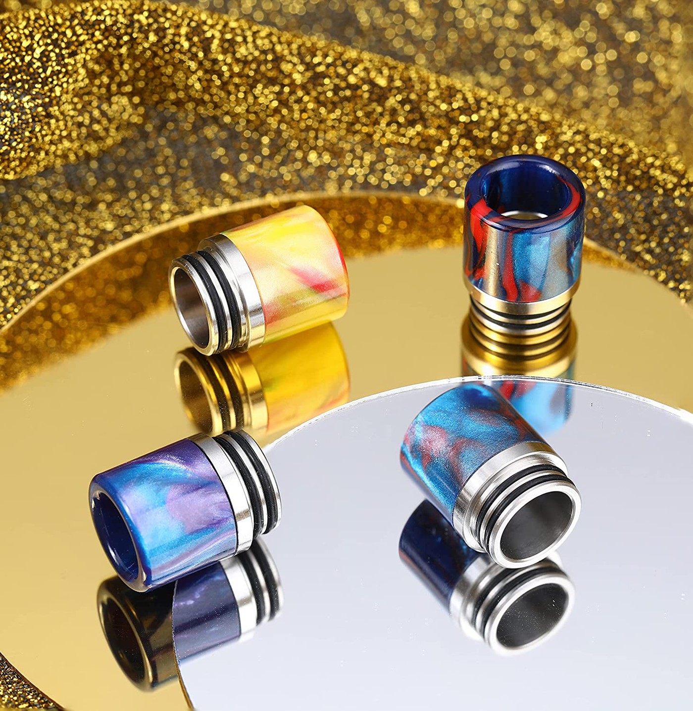 810 resin drip tip inlaid stainless steel dripper connector cover, can be used for the coffee machine or ice machine (3 colors can be selected) (yellow)