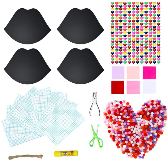 Exquiss Valentine Tissue Paper Suncatchers Craft Valentine’s Day Suncatchers Lips Suncatchers Craft for Kids Craft DIY Crafts