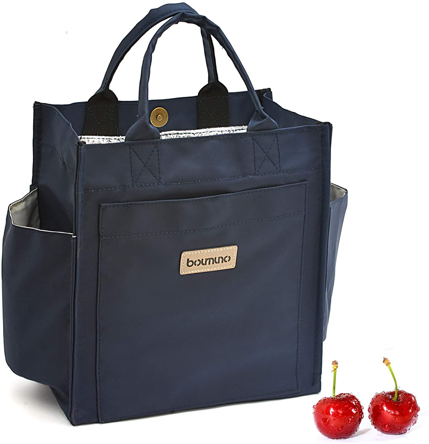 Lunch Bags For Women Men Wide-Open Lunch Tote Box For Office Travel Picnic Leak Proof Water Resistant Insulated Cooler Bag Blue