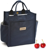 Lunch Bags For Women Men Wide-Open Lunch Tote Box For Office Travel Picnic Leak Proof Water Resistant Insulated Cooler Bag Blue