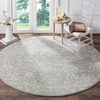 Safavieh Evoke Collection EVK270Z Shabby Chic Distressed Non-Shedding Stain Resistant Living Room Bedroom Area Rug, 3' x 3' Round, Silver / Ivory