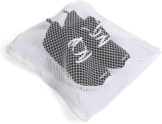 Smart Design Sneaker Dryer & Wash Bag w/ Elastic Straps - Durable Fabric - for Shoes, Clothing, & Laundry - Home Organization (15.5 x 15.5 Inch) [White]