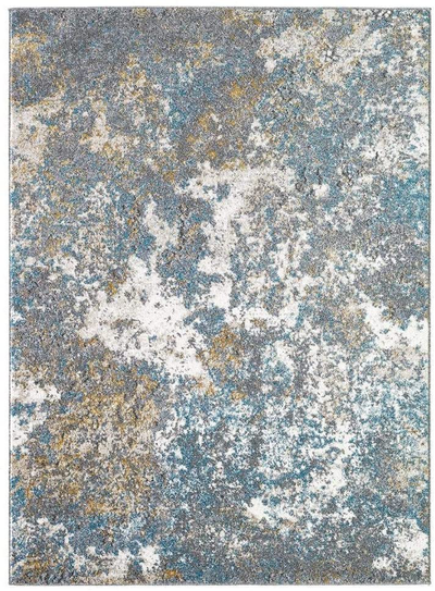 Luxe Weavers Rug – Persian Rugs 6490 Abstract Area Rug – Modern Design, Medium Pile, Blue / Size 4 x 5