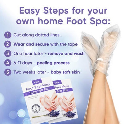 Foot Peel Mask (3 Pairs) - Foot Mask for Baby Feet and Remove Dead Skin - Baby Foot Peel Mask with Lavender and Aloe Vera Gel for Men and Women Feet Peeling Mask