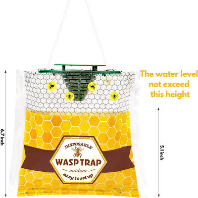 4 Pack Disposable Wasp Traps Outdoor, Bee Catcher Killer for Outside, Carpenter Bee Killer