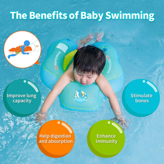 Free Swimming Baby Inflatable Baby Swim Float Children Waist Ring Inflatable Pool Floats Toys Swimming Pool Accessories for The Age of 3-72 Months(Blue, L)