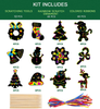 Set of 48 Scratch Art Set  Ornaments with 12 Wooden Stylus