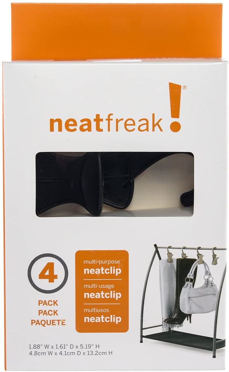 neatfreak (4 Pack Plastic Hanging Accessory Hook Clips Closet Storage Travel Organizer