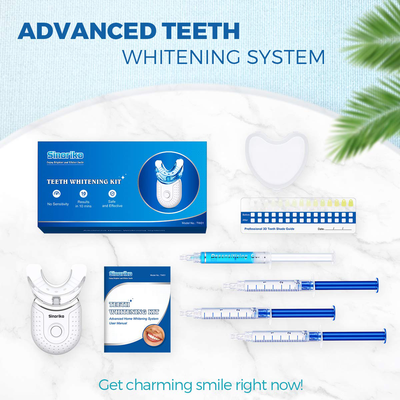 SINORIKO Teeth Whitening Kit with 6X LED Light for Sensitive Teeth 10 Min Fast Result, 3 Carbamide Peroxide Whitening Gel 1 Remineralizing Gel, Mouth Tray with Case, Home Teeth Whitener