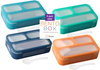 Snack Containers - SMALL Bento Lunch Boxes for Kids Girls Boys Toddlers | MINI Leak-proof Box, Portion Container for Daycare Pre-School | Blue Navy Aqua Orange 4 Pack