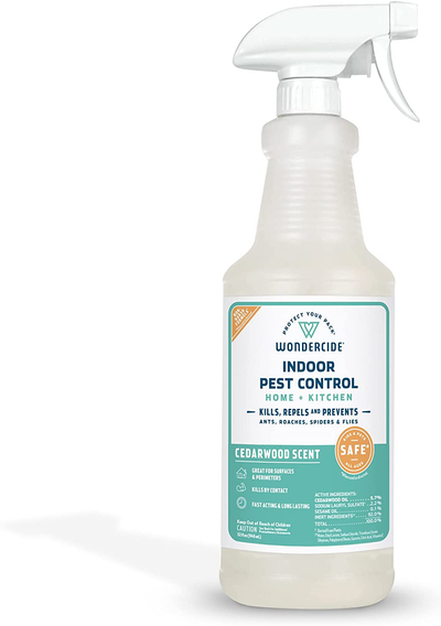 Wondercide Natural Products - Indoor Pest Control Spray for Home and Kitchen - Fly, Ant, Spider, Roach, Flea, Bug Killer and Insect Repellent - Eco-Friendly, Pet and Family Safe — 128 oz Lemongrass