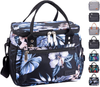 TOMULE Insulated Lunch Bag Reusable Floral Cooler Tote Bag, Soft Freezable Lunch Box Holder, Durable Portable Leakproof Thermal Lunch Container for Women Men Kid Office Work School Picnic Travel Beach