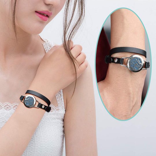 Aromatherapy Essential Oil Leather Diffuser Bracelet w/Tea Tree, Lemongrass, Orange and Peppermint -10ML/pcs, Unique Gift Ideas for Women, Girls, Friend, Mom at Anniversaries, Birthday and Christmas