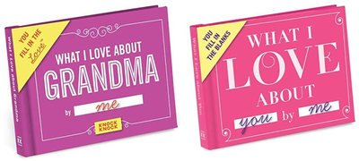 Knock Knock What I Love about Grandma Fill in the Love Book Fill-in-the-Blank Gift Journal, 4.5 x 3.25-inches & What I Love about You Fill in the Love Book Gift Journal, 4.5 x 3.25-Inches