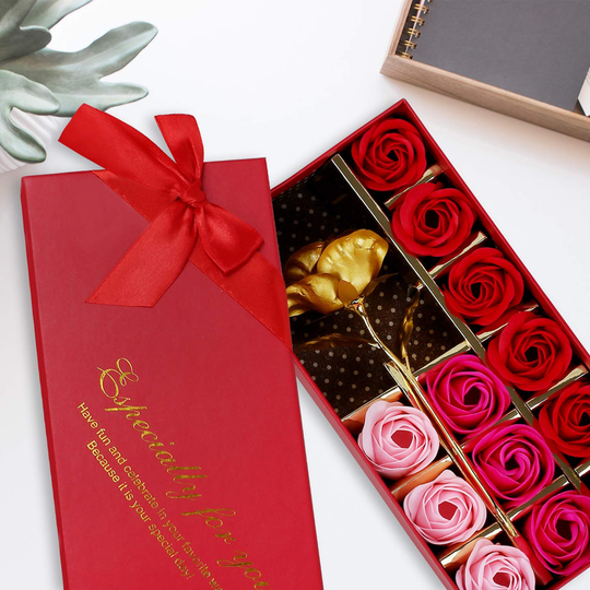 Floral Scented Bath Soap Rose Flower Petals, Plant Essential Oil Rose Soap Set