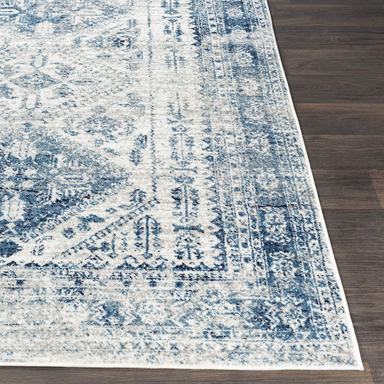 Artistic Weavers Desta Blue/White Area Rug, 5'3" Round