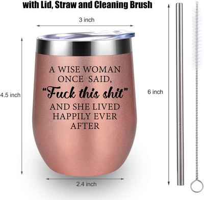 Gifts for Women - A Wise Woman Once Said - Funny Birthday, Retirement, Friendship, Christmas Gifts for Women, Best Friends, Coworkers, Wife, Mom, Grandma, Sister, Aunt, Boss, Her - LEADO Wine Tumbler